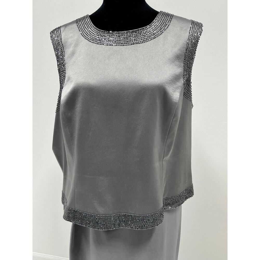 Vintage Jovani Silk Beaded 3 Piece Gown Set 18 - Picture 5 of 11